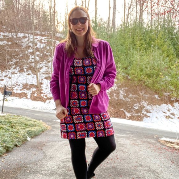 Anthropologie Crochet Dress Multicolored Square - Picture 5 of 15